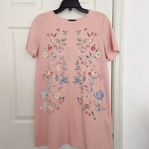 Zara Floral T-Shirt Style Dress